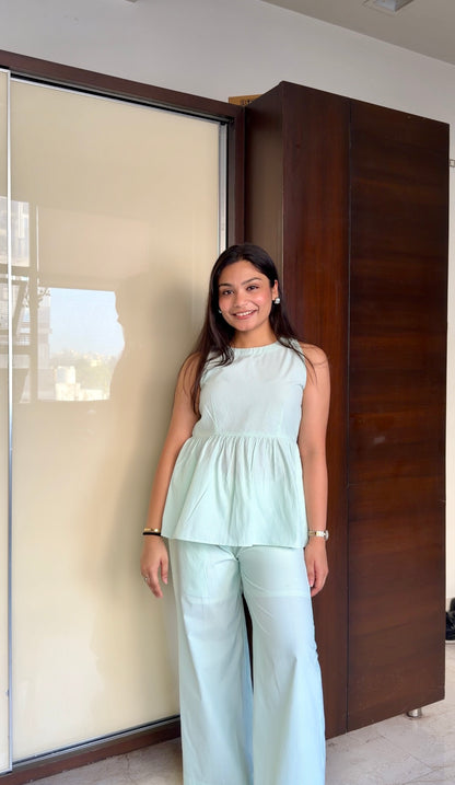 Celeste Mint Co-ord Set - back view - Kodds