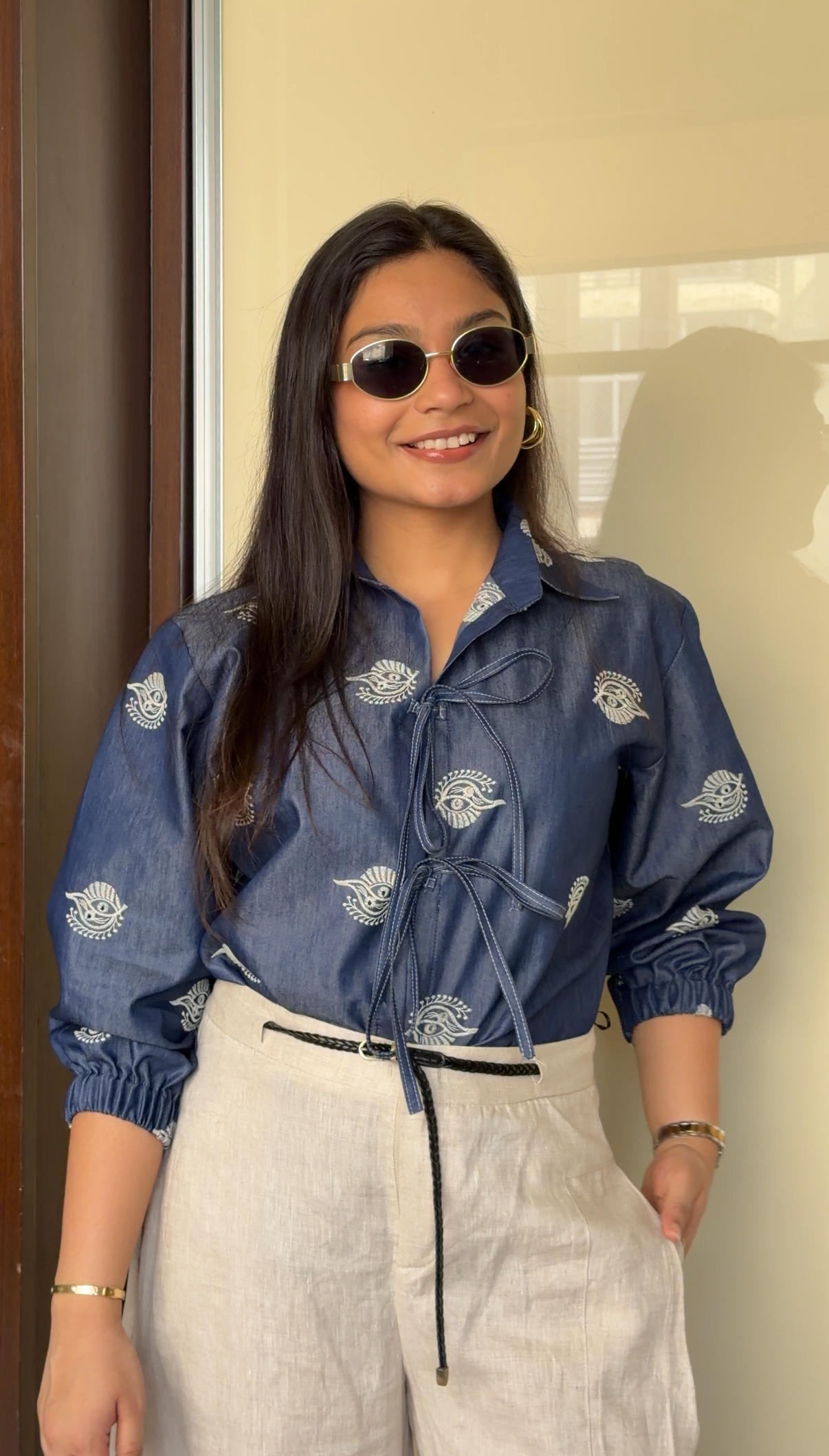 Threaded Denim Shirt - side view - Kodds