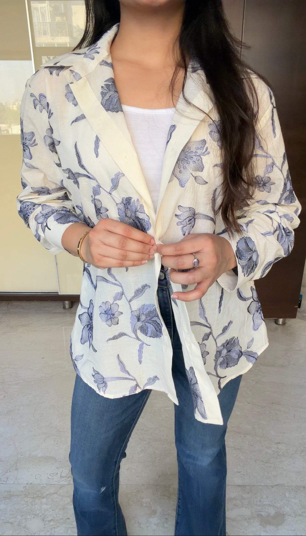 Bloom Embroidered Shirt - detail view - Kodds