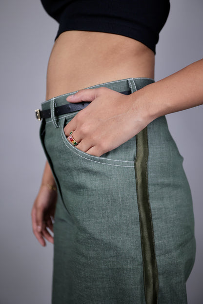 Everyday Olive Pants - side view - Kodds