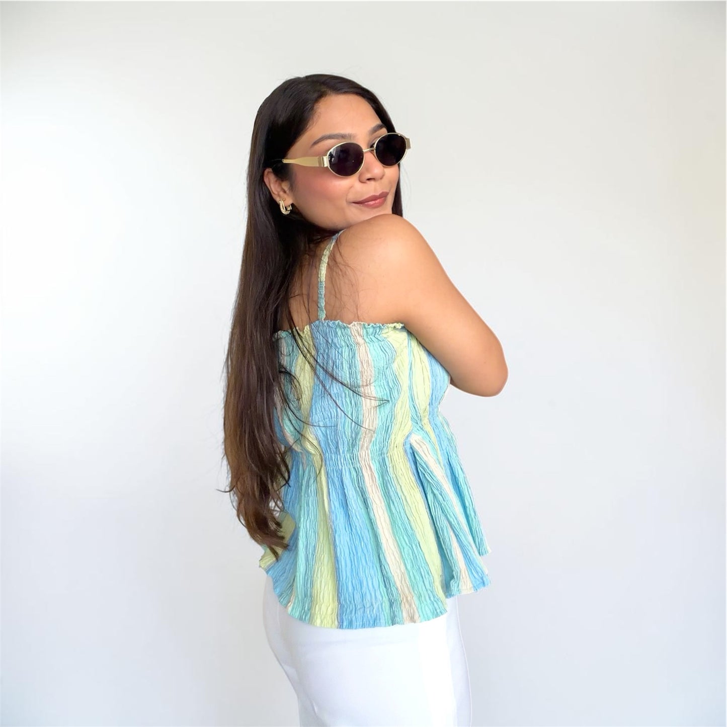 Sorbet Peplum Top - side view - Kodds