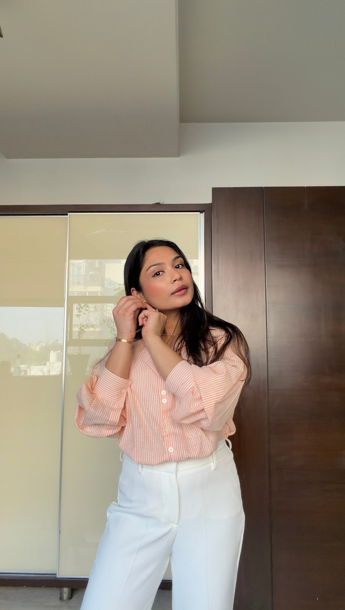 Summer Peach Overshirt - detail view - Kodds